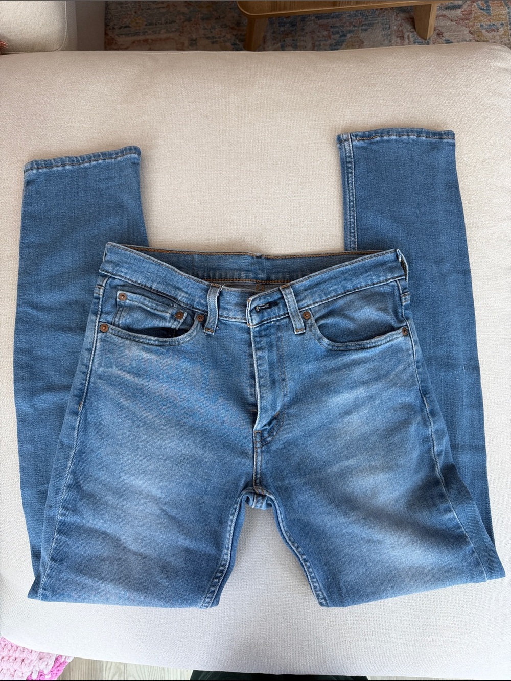 Levi's Slim Men's Jeans in Faded Blue Denim